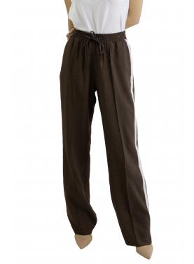 Pantalone in viscosa con coulisse e banda laterale  Options 